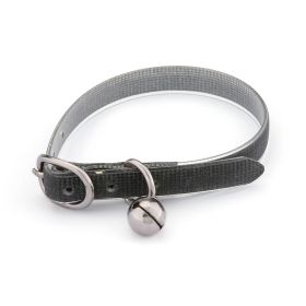 Pet Collar Kitten Collar Soft Leather Glittered PU Leather Material Pet Collar Adjustable Belt Collar (Color: Gray)